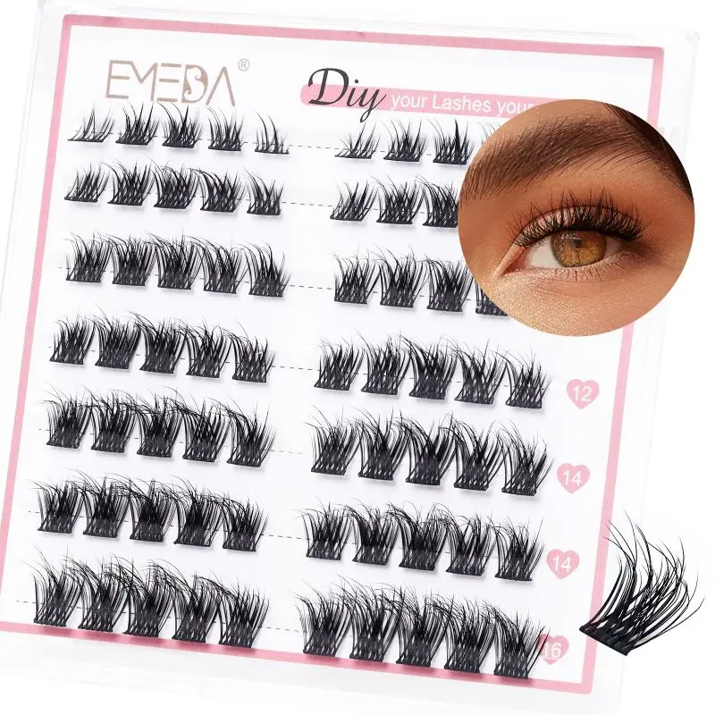 3D Volume looking thin and soft band wholesale private label natural DIY cluster lashes